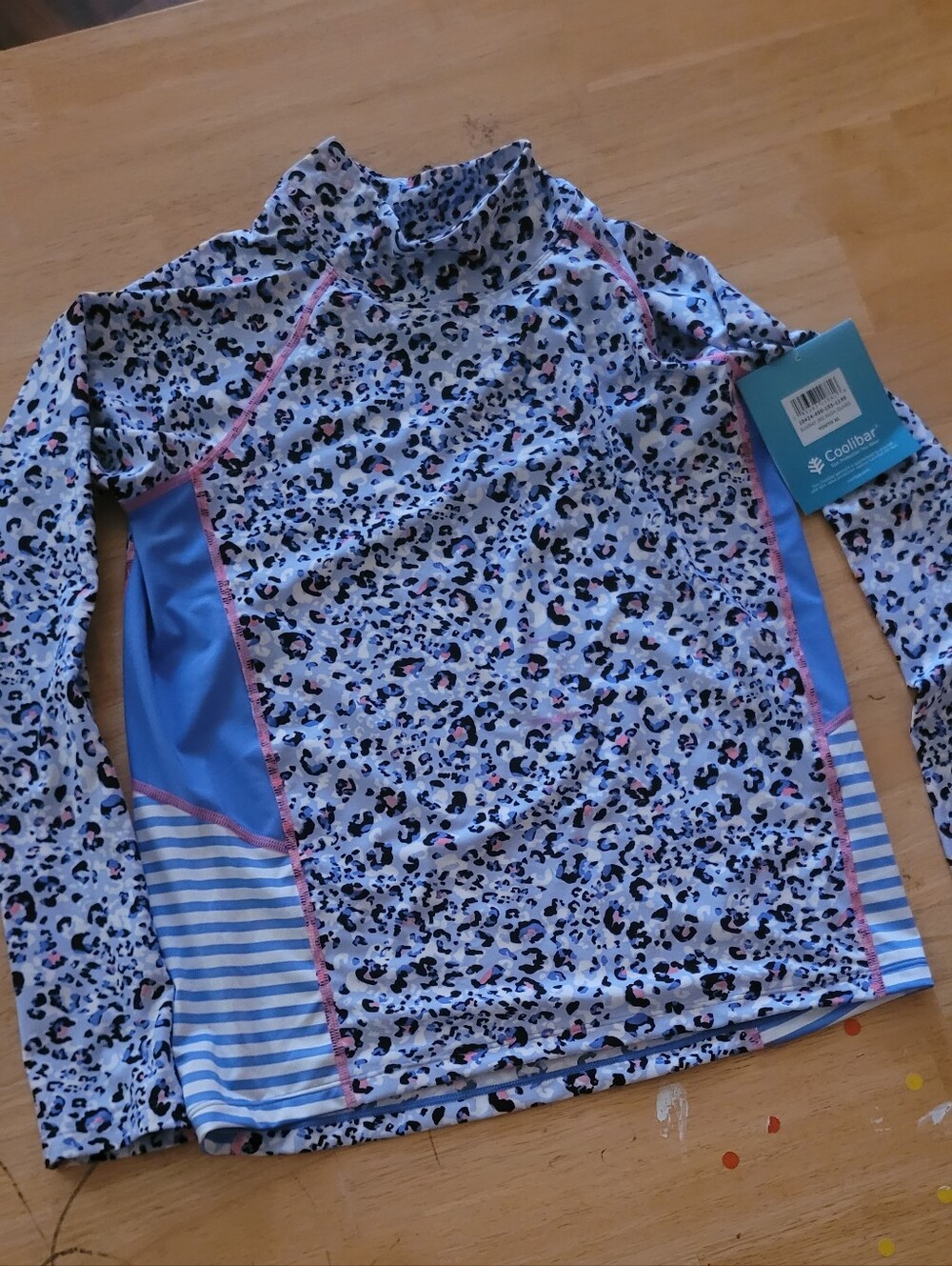 Coolibar Periwinkle Cheetah Print Rashguard